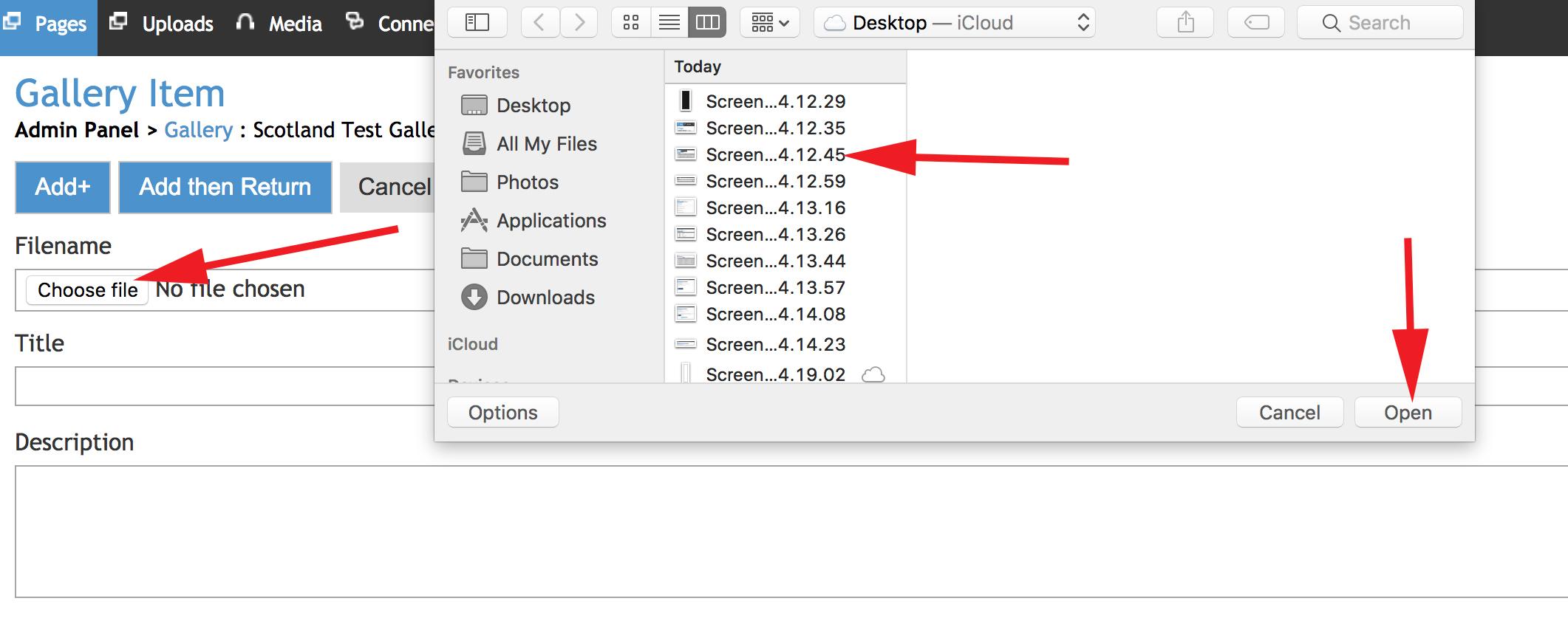 Image Gallery Add New Image