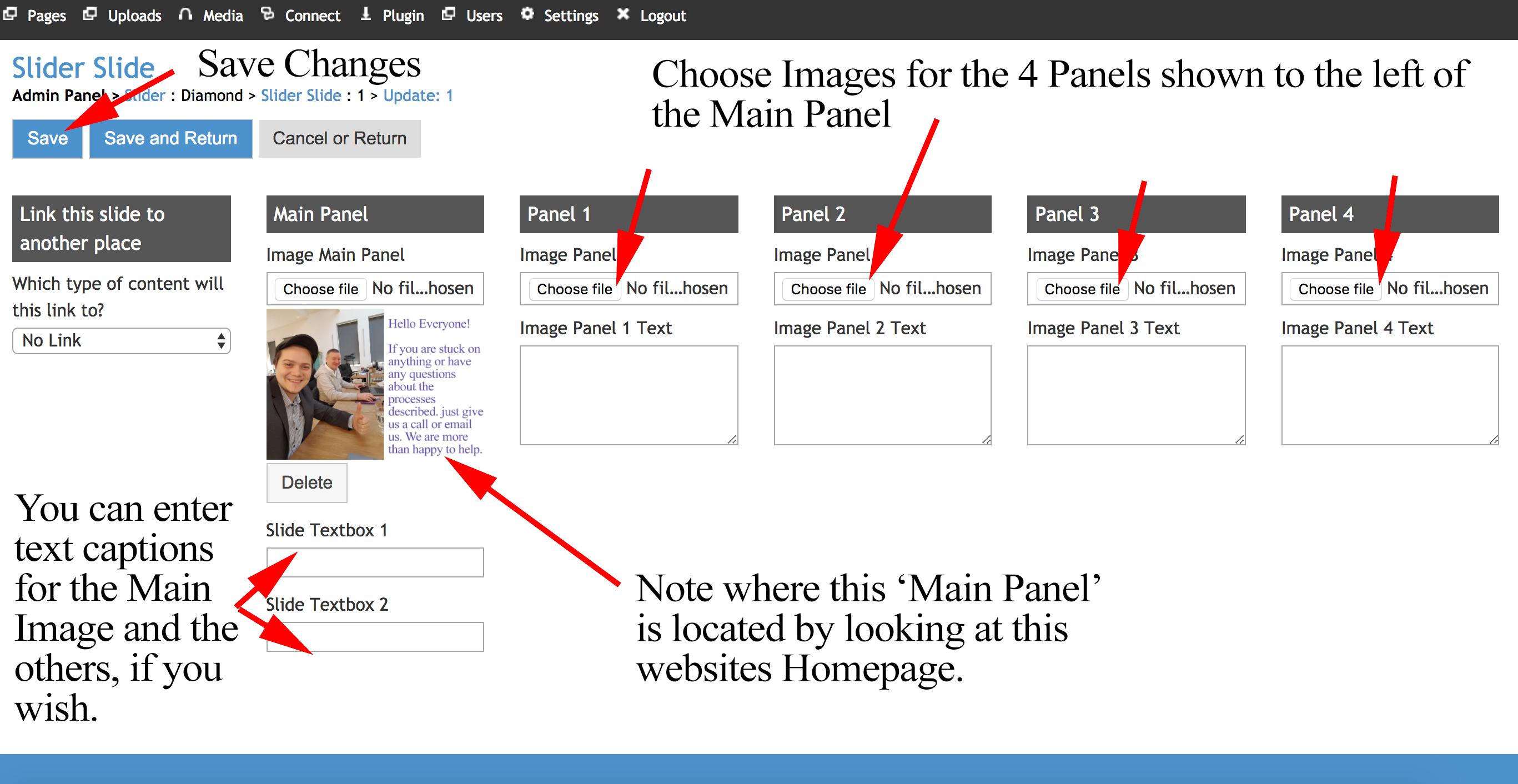 how to edit slider step 4 upload images