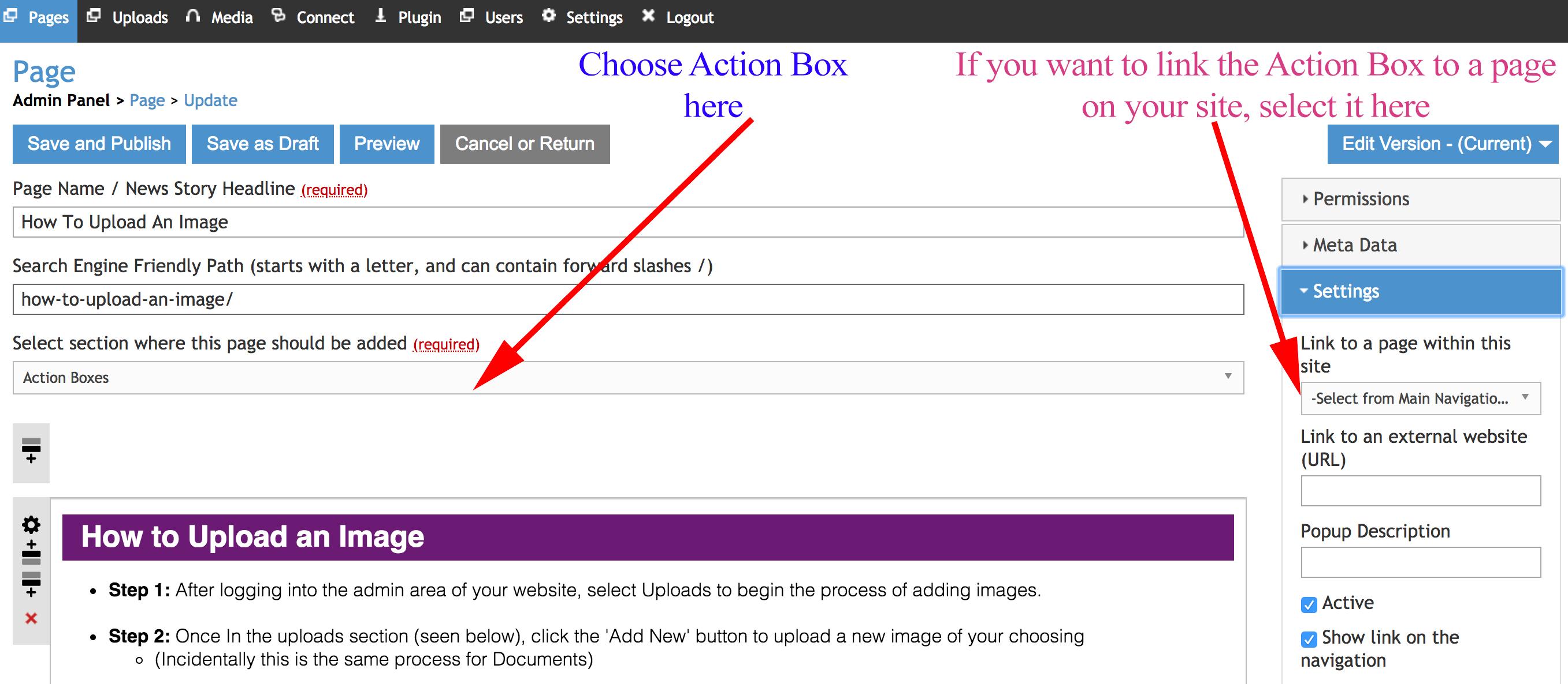 Action Box Step 2