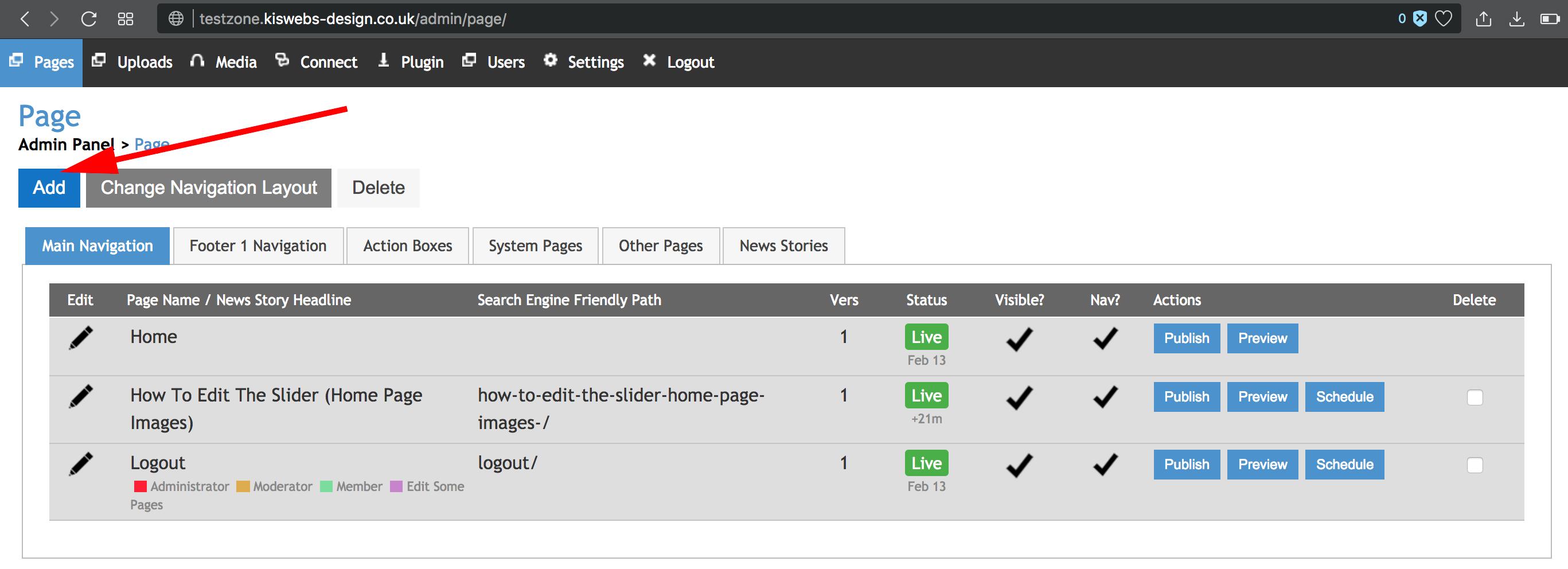 How to add page - add page