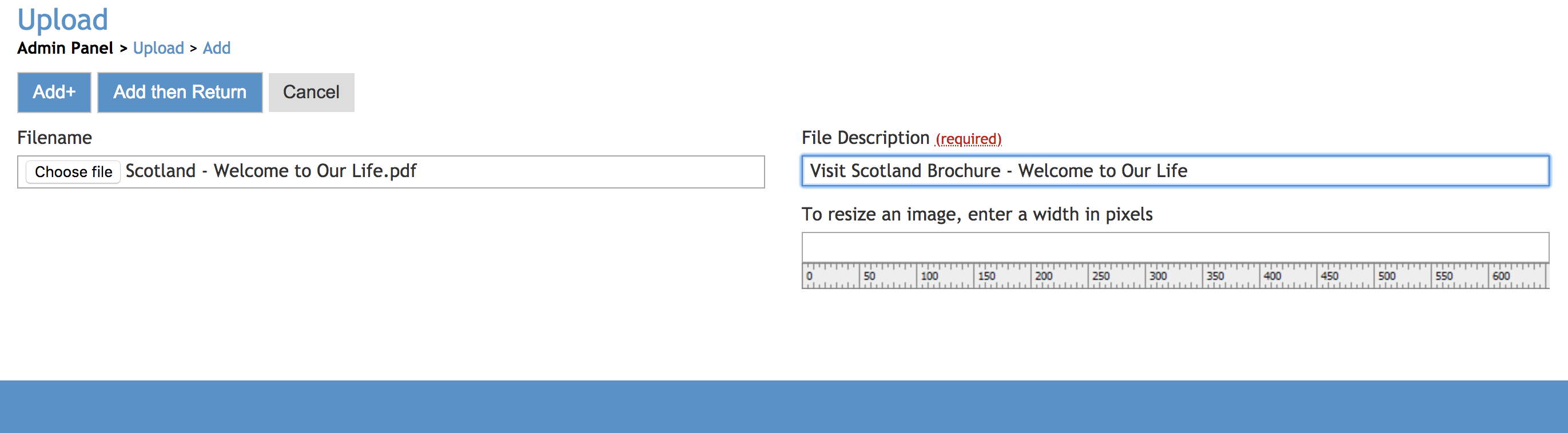 How to upload a document choose and name