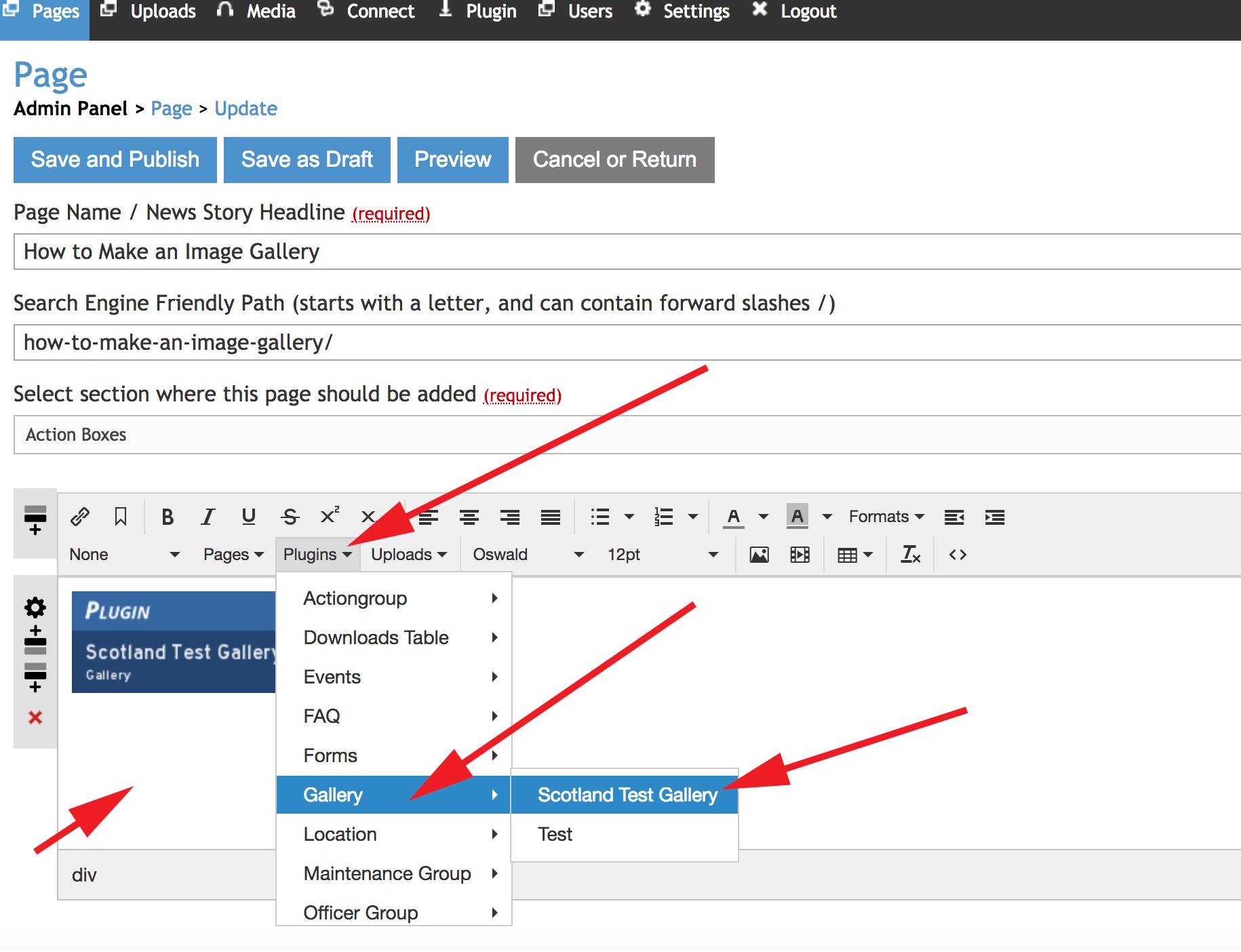 Image Gallery Put Gallery On Page
